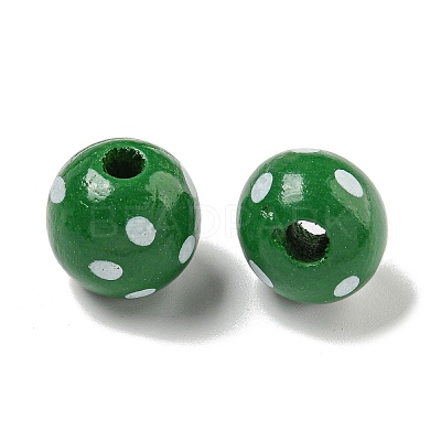 Printed Wood European Beads WOOD-G022-18D-1
