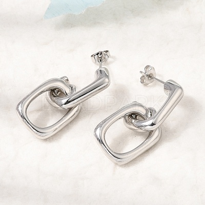 Brass Stud Dangle Earrings KK-CBAB173-01P-1