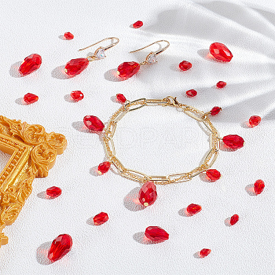 200Pcs 4 Styles Transparent Glass Beads Strands EGLA-GA0001-32-1