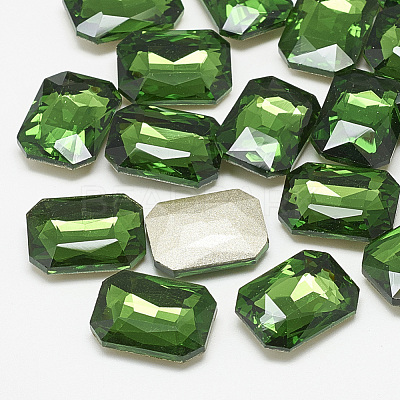Pointed Back Glass Rhinestone Cabochons RGLA-T079-13x18mm-20-1