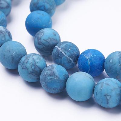 Dyed Natural Map Stone/Picasso Stone/Picasso Jasper Beads Strands G-F520-52-8mm-1