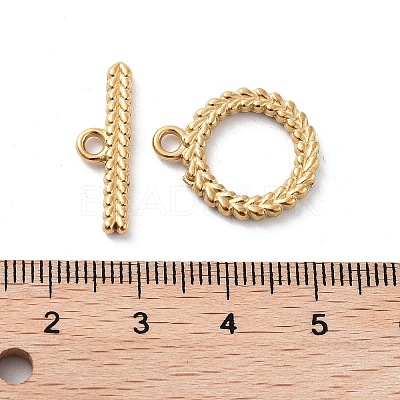 Ion Plating(IP) 304 Stainless Steel Ring Toggle Clasps STAS-A092-09A-G-1