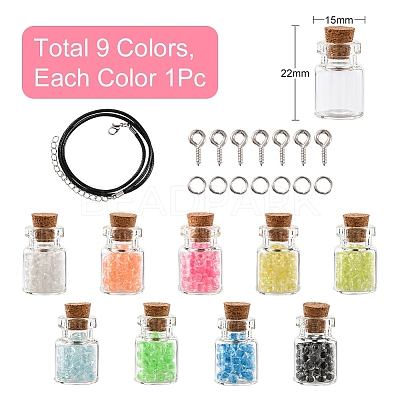 DIY Wishing Bottle Pendant Necklace Making Kit DIY-YW0005-80-1