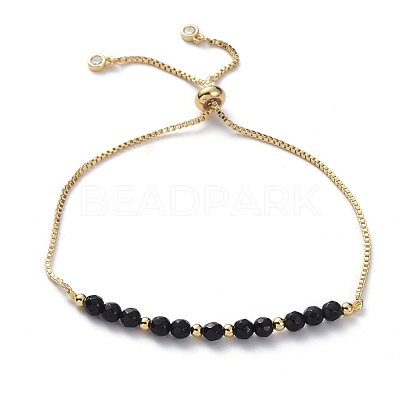 Adjustable Natural Gemstone Slider Bracelets BJEW-JB04929-1