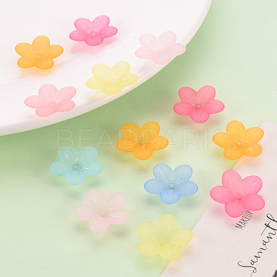 Frosted Acrylic Bead Caps X-MACR-S371-08A-1
