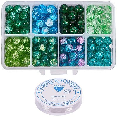 Baking Paint Crackle Glass Beads CCG-PH0002-10-1