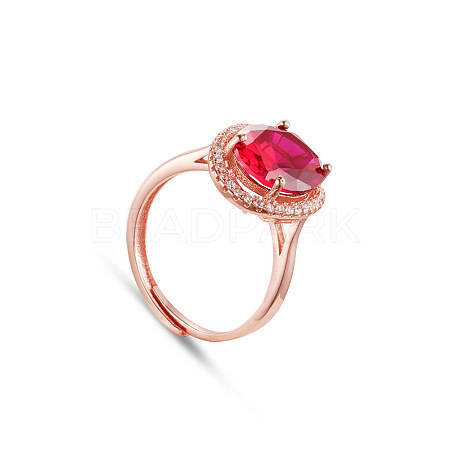 SHEGRACE Stunning Natural Red Corundum Finger Ring JR62A-1