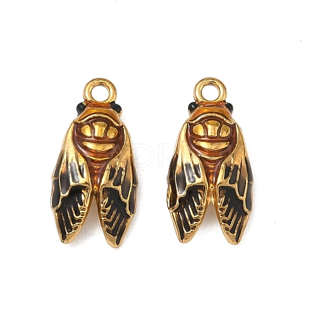 304 Stainless Steel Enamel Pendants X-STAS-F347-08G-1