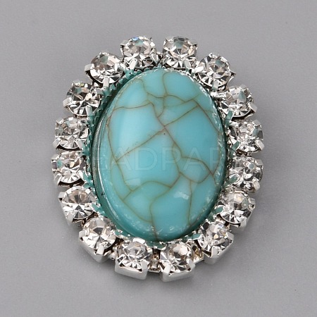 Resin Imitation Turquoise Sew on Rhinestone DIY-WH0292-15A-1