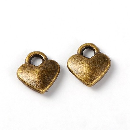 Tibetan Style Alloy Heart Charms TIBEP-LFH260Y-AB-FF-1