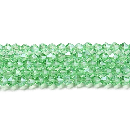 Transparent Electroplate Glass Beads Strands GLAA-F029-3mm-C24-1