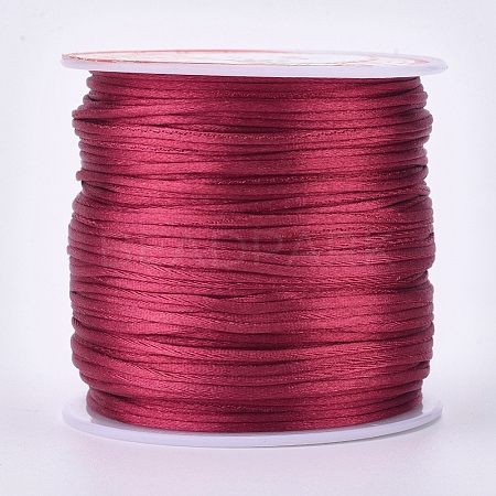 Round Nylon Satin Rattail Cord LS-NWIR-WH0009-15A-04-1