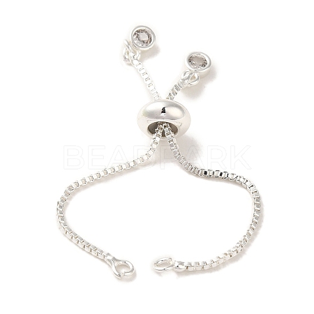 Rack Plating Adjustable Brass Box Chain Slider Bracelet Making KK-M285-03S-1