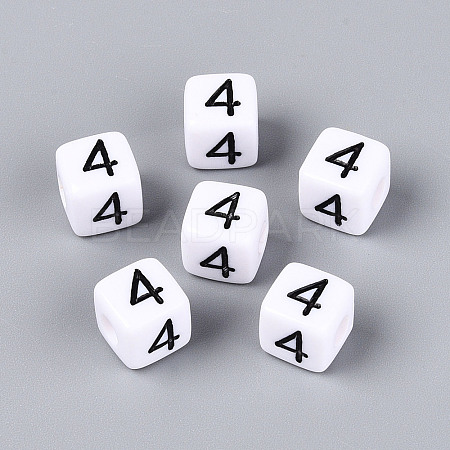 Opaque Acrylic European Large Hole Beads SACR-N020-01B-05-1