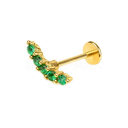 316L Surgical Stainless Steel Pave Green Cubic Zirconia Cartilage Earrings FS-WGC0A44-12-1