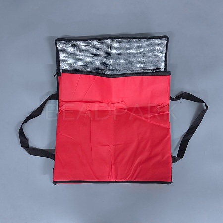 Non-woven Fabric & Lattice Surface Insulated Lunch Bag AJEW-WH20017-95A-01-1