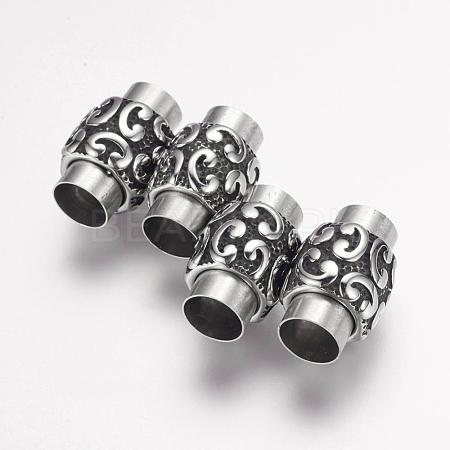 304 Stainless Steel Magnetic Clasps with Glue-in Ends STAS-F124-05AS-1