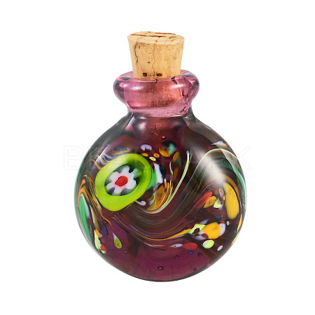 Handmade Lampwork Perfume Bottle Pendants LAMP-TADJ0001-05B-1