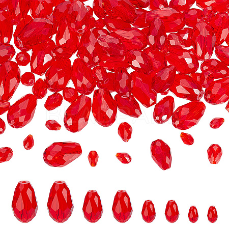 200Pcs 4 Styles Transparent Glass Beads Strands EGLA-GA0001-32-1
