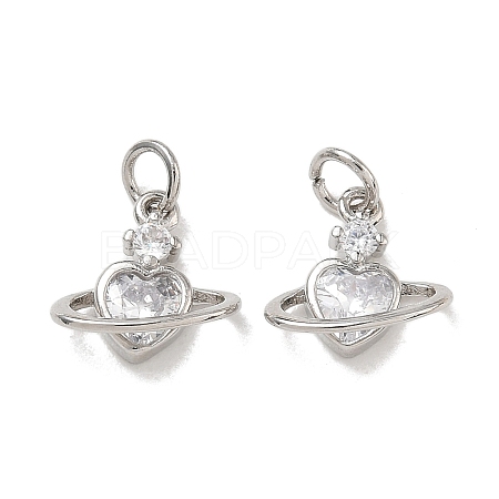 Brass Pave Clear Cubic Zirconia Charms CU-CBA6E4E-19P-D-1