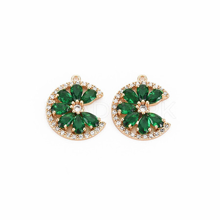 Brass Micro Pave Cubic Zirconia Charms KK-S364-269A-1