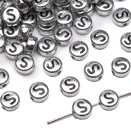 50Pcs Silver Plating Acrylic Beads PW-WG2E8AD-08-1