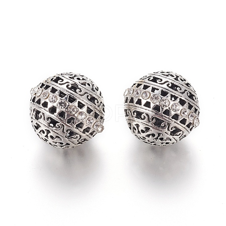 Alloy Rhinestone Beads RB-E519-01AS-1