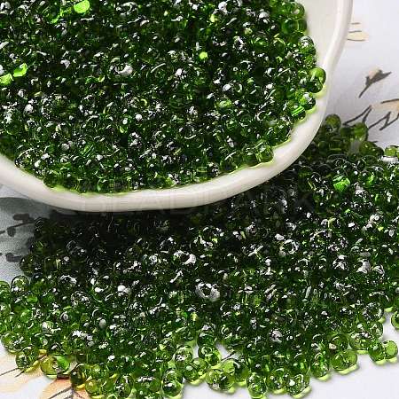 Spray Painted Glass Seed Beads SEED-F005-07A-02-1