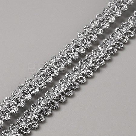 Polyester Metallic Braid Lace Trim OCOR-WH0089-22B-1