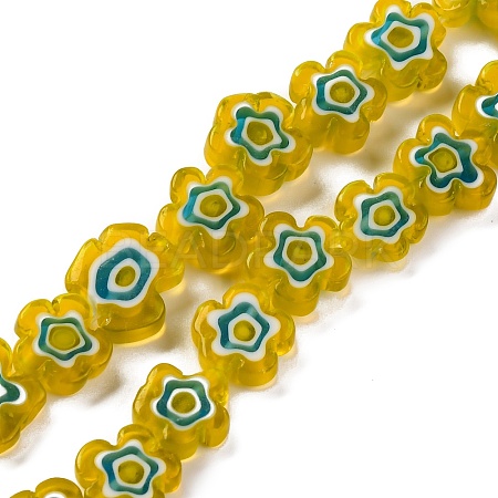 Handmade Millefiori Lampwork Beads Strands LAMP-G164-03H-1