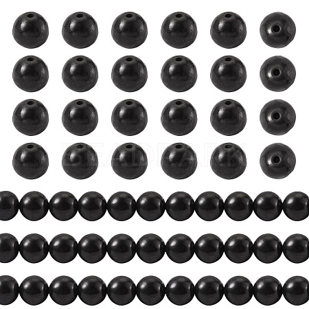 1 Strand Natural Shungite Beads Strands G-TA0003-34C-1
