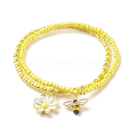 2Pcs Glass Seed Beaded Stretch Bracelets Set BJEW-JB08088-04-1