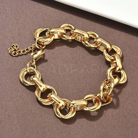 304 Stainless Steel Rolo Chain Bracelets for Women BJEW-S176-01G-A-1