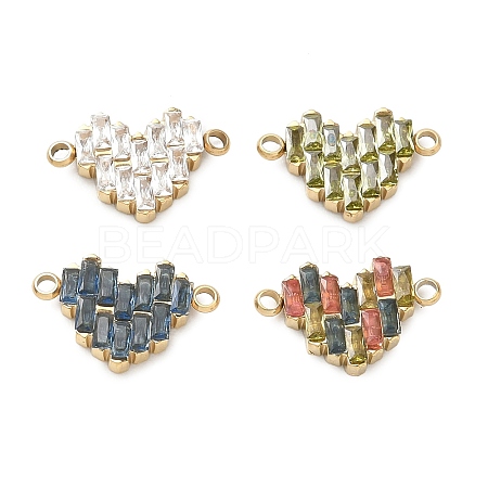 304 Stainless Steel & Rhinestone Connect Charms RB-CBAC930-01G-1