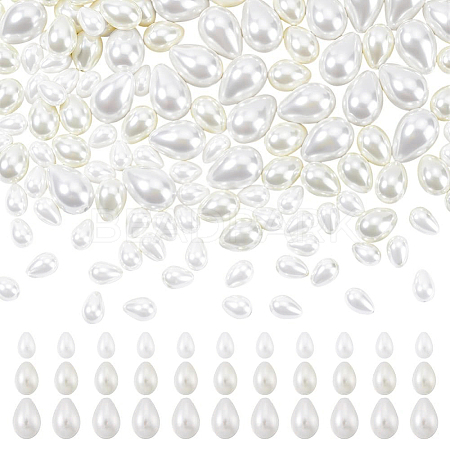 160Pcs 3 Styles Glass Pearl Teardrop Beads HY-NB0001-06A-1