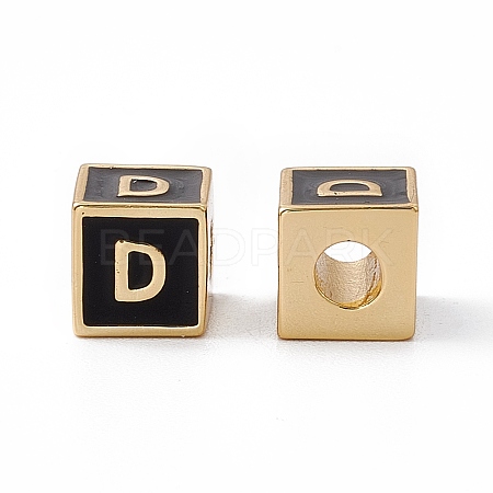 Rack Plating Brass Enamel Beads KK-B060-04G-01D-1