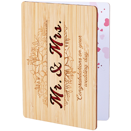Wedding Bamboo Greeting Card AJEW-WH20060-11C-1
