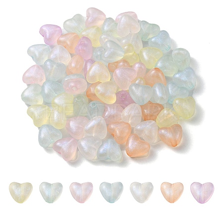 Rainbow Iridescent Plating Acrylic Beads MACR-YW0002-21-1