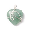 Natural Green Aventurine Pendants PALLOY-JF01663-02-1