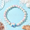 6Pcs 6 Colors Baking Paint Synthetic Turquoise Round & Tortoise Beads Stretch Bracelets for Men Women BJEW-JB12340-3