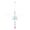 AB Color Glass Snowflake Pendant Decorations AJEW-Q144-02P-04-1