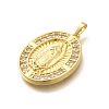 Religion Themed Rack Plating Brass Micro Pave Cubic Zirconia Pendants KK-L226-007G-06-2