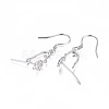 Rhodium Plated 925 Sterling Silver Earring Findings STER-F048-45P-2