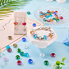 50Pcs 10 Colors Transparent Glass European Beads GPDL-TA0001-13-7