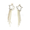 Clear Cubic Zirconia & Crystal Rhinestone Long Dangle Stud Earrings EJEW-C037-06A-LG-1
