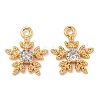 Flower Brass Micro Pave Cubic Zirconia Pendants KK-N254-102G-01-1