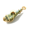 2Pcs Electroplated Natural Quartz Crystal Dyed Copper Wire Wrapped Pendants PALLOY-JF03169-01-4