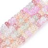 Crackle Transparent Glass Beads Strands GLAA-N069-02A-M-1