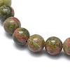 Natural Unakite Bead Stretch Bracelets BJEW-K212-A-006-3