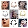 316L Stainless Steel Clear Cubic Zirconia Halloween Bat Clip-on Nose Septum Rings WG4B0C3-03-1